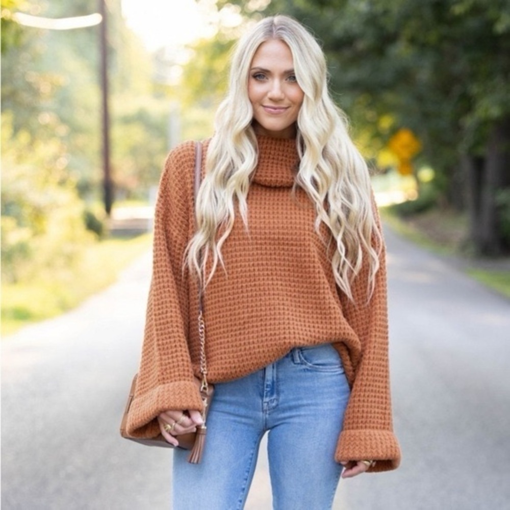 Free People Chunky Knit Turtleneck Sweater